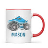 Personalised Shark Monster Truck Mug - Custom Name Kids Cup - 11oz or 6oz - Fun Blue Design - NZ Made