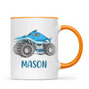 Personalised Shark Monster Truck Mug - Custom Name Kids Cup - 11oz or 6oz - Fun Blue Design - NZ Made