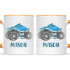 Personalised Shark Monster Truck Mug - Custom Name Kids Cup - 11oz or 6oz - Fun Blue Design - NZ Made