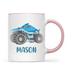 Personalised Shark Monster Truck Mug - Custom Name Kids Cup - 11oz or 6oz - Fun Blue Design - NZ Made