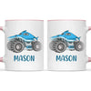Personalised Shark Monster Truck Mug - Custom Name Kids Cup - 11oz or 6oz - Fun Blue Design - NZ Made