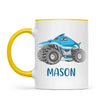 Personalised Shark Monster Truck Mug - Custom Name Kids Cup - 11oz or 6oz - Fun Blue Design - NZ Made