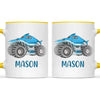 Personalised Shark Monster Truck Mug - Custom Name Kids Cup - 11oz or 6oz - Fun Blue Design - NZ Made