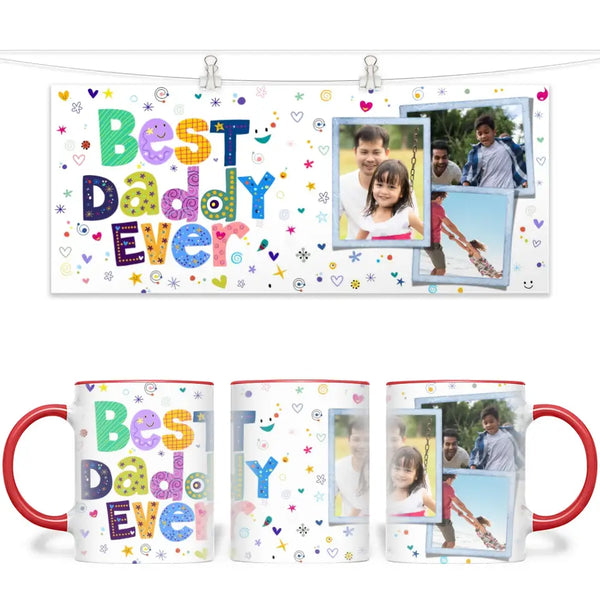 Personalised Best Daddy Ever Photo Mug - Custom Photo Collage Gift - 11oz - NZ Made