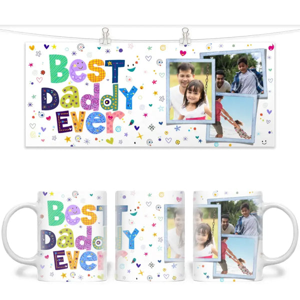 Personalised Best Daddy Ever Photo Mug - Custom Photo Collage Gift - 11oz - NZ Made