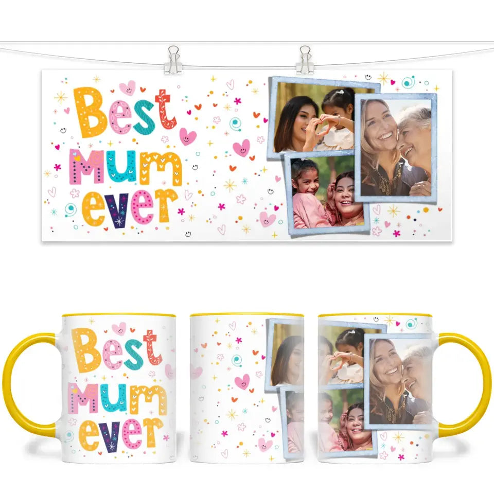 Personalised Best Mum Ever Photo Collage Mug - Custom Photo Gift for Mum - 11oz - NZ Made