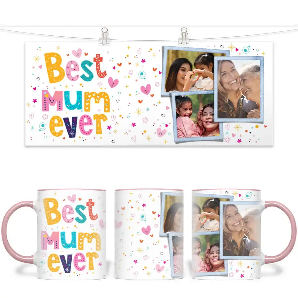 Personalised Best Mum Ever Photo Collage Mug - Custom Photo Gift for Mum - 11oz - NZ Made