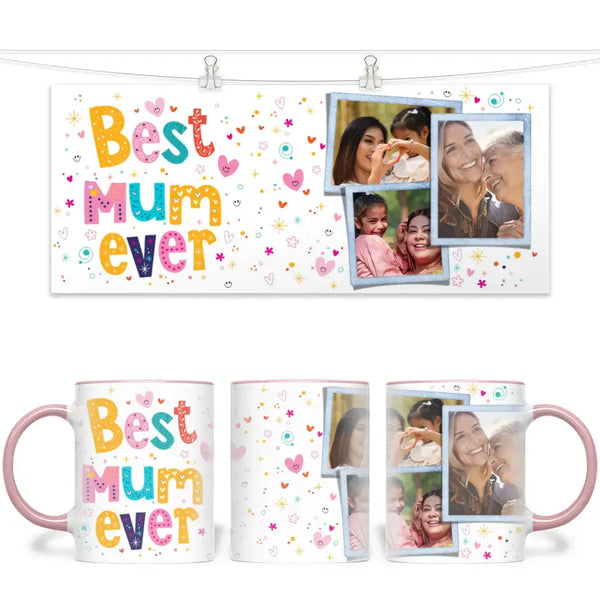 Personalised Best Mum Ever Photo Collage Mug - Custom Photo Gift for Mum - 11oz - NZ Made