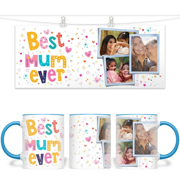 Personalised Best Mum Ever Photo Collage Mug - Custom Photo Gift for Mum - 11oz - NZ Made