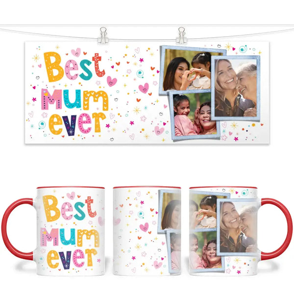 Personalised Best Mum Ever Photo Collage Mug - Custom Photo Gift for Mum - 11oz - NZ Made