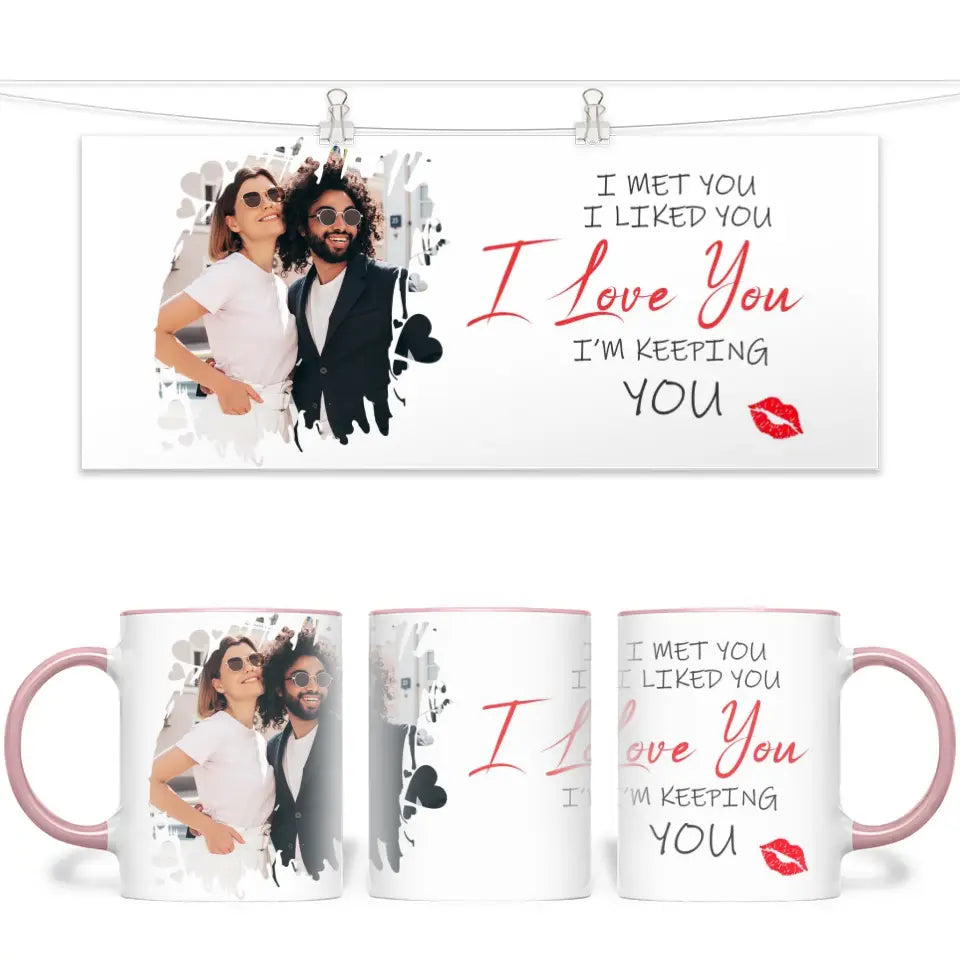 Personalised Couples Photo Mug - I Met You I Liked You I Love You - Romantic Custom Photo Gift - 11oz Ceramic - NZ Made
