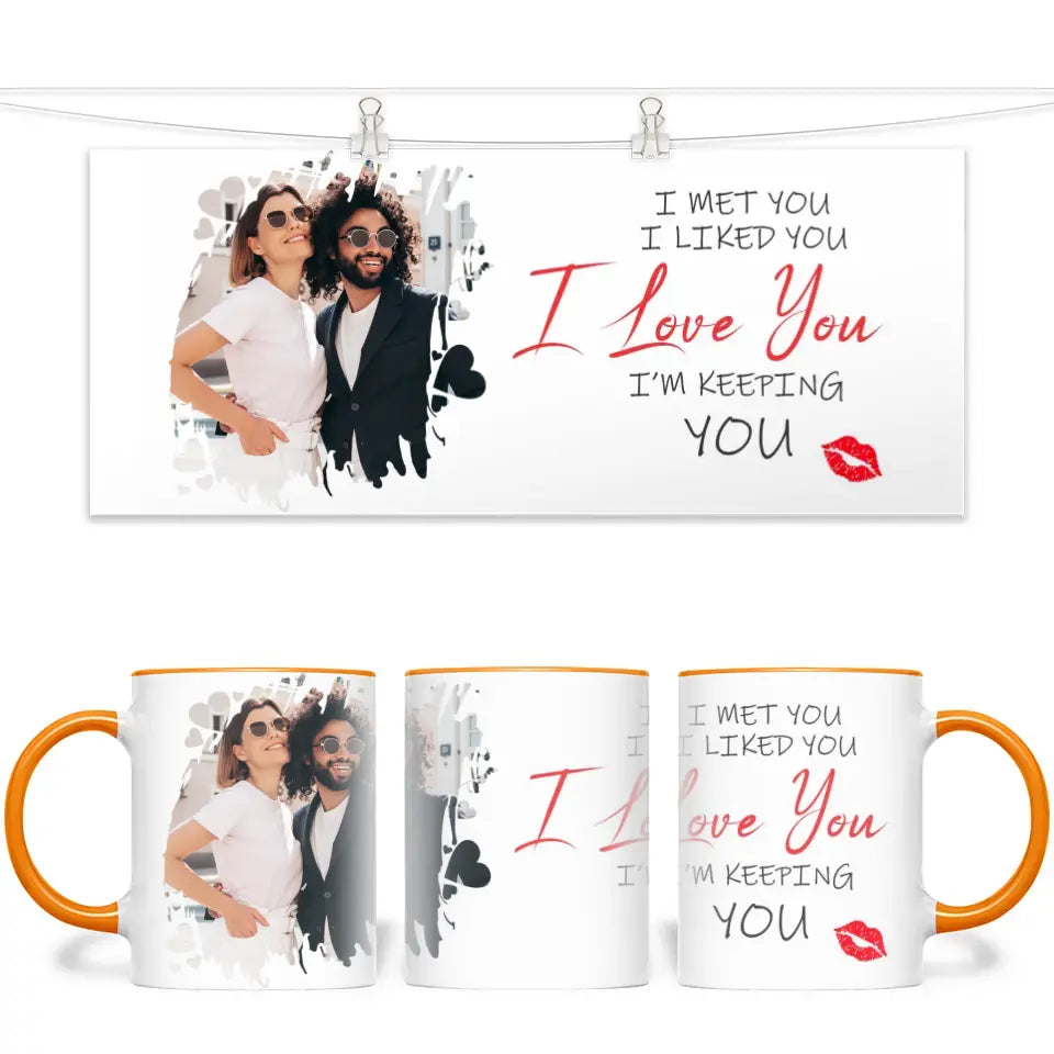 Personalised Couples Photo Mug - I Met You I Liked You I Love You - Romantic Custom Photo Gift - 11oz Ceramic - NZ Made
