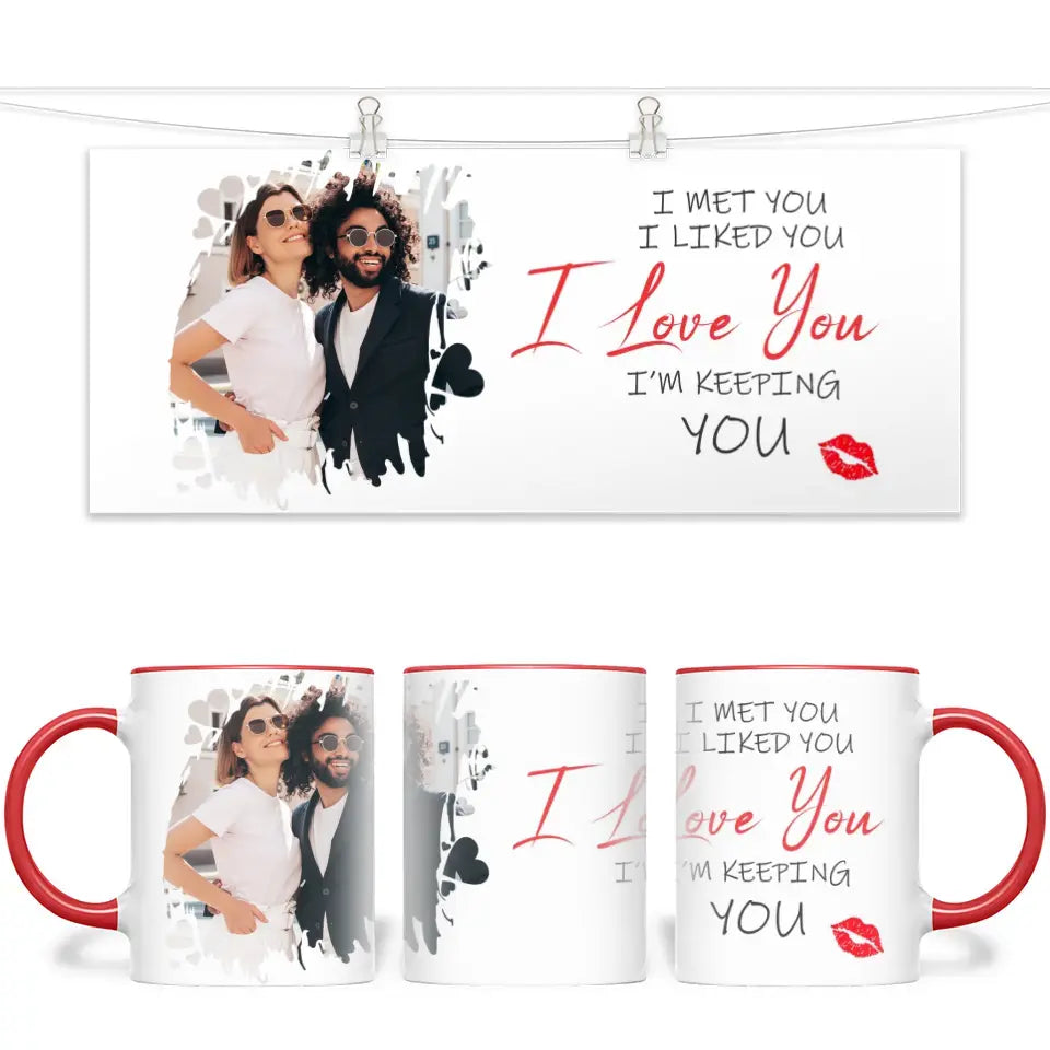 Personalised Couples Photo Mug - I Met You I Liked You I Love You - Romantic Custom Photo Gift - 11oz Ceramic - NZ Made