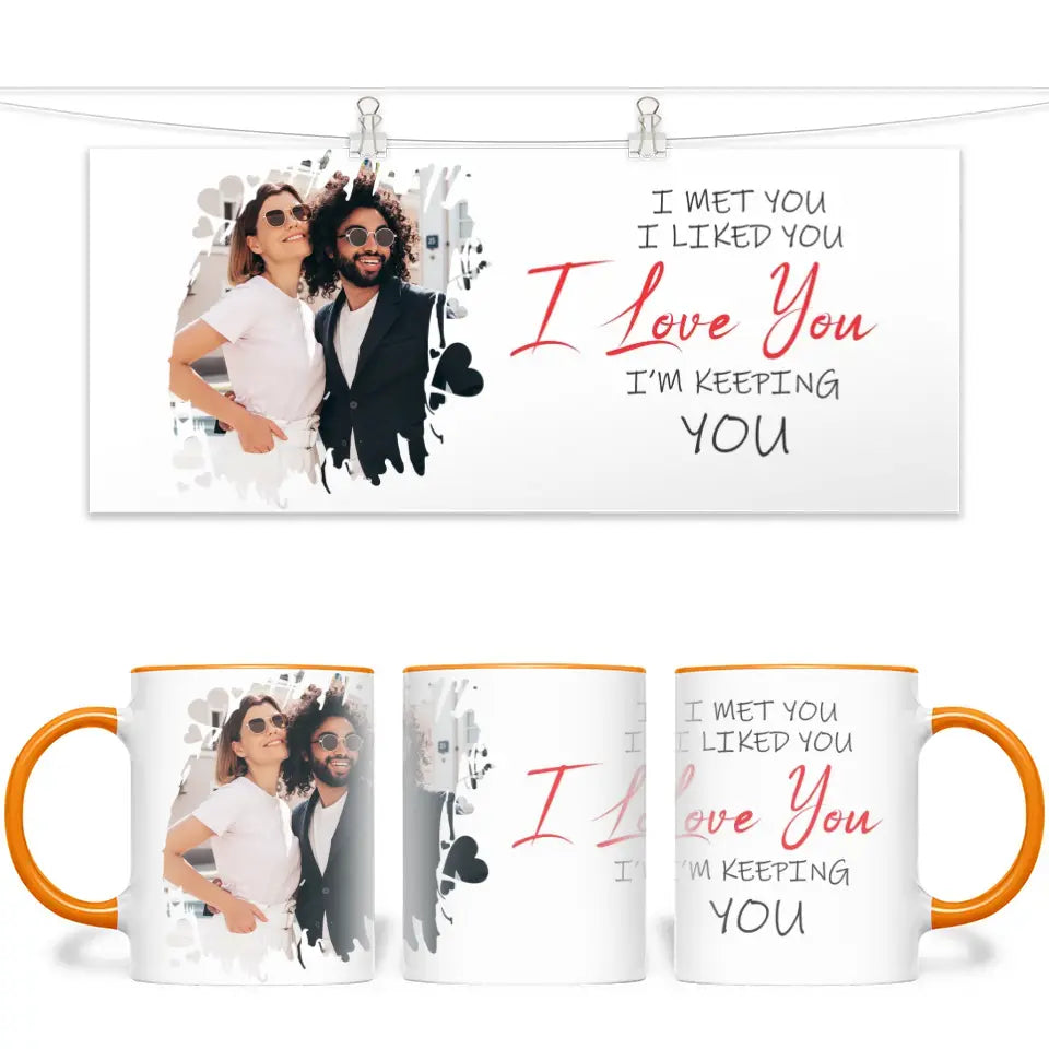 Personalised Couples Photo Mug - I Met You I Liked You I Love You - Romantic Custom Gift - 11oz Ceramic Mug - NZ Made