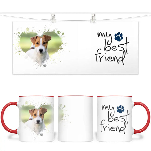 Personalised Dog Lovers Mug - Heart Frame Photo & My Best Friend Quote - Custom Pet Gift - 11oz Ceramic - NZ Made