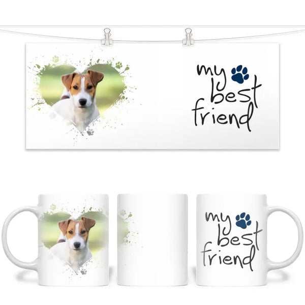 Personalised Dog Lovers Mug - Heart Frame Photo & My Best Friend Quote - Custom Pet Gift - 11oz Ceramic - NZ Made