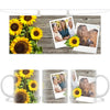Personalised Sunflower Photo Mug - Custom 2-Photo Upload - 11oz Ceramic Gift for Mum, Nana or Friends - NZ Made