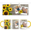 Personalised Sunflower Photo Mug - Custom 2-Photo Upload - 11oz Ceramic Gift for Mum, Nana or Friends - NZ Made