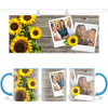 Personalised Sunflower Photo Mug - Custom 2-Photo Upload - 11oz Ceramic Gift for Mum, Nana or Friends - NZ Made