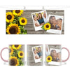 Personalised Sunflower Photo Mug - Custom 2-Photo Upload - 11oz Ceramic Gift for Mum, Nana or Friends - NZ Made