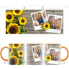 Personalised Sunflower Photo Mug - Custom 2-Photo Upload - 11oz Ceramic Gift for Mum, Nana or Friends - NZ Made