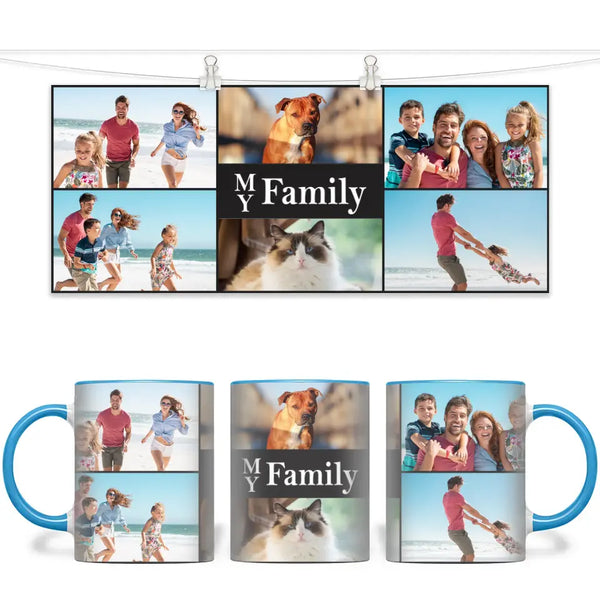 Personalised Family Photo Collage Mug - Custom Photo Gift - 11oz Ceramic - NZ Made