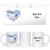 Personalised Photo Heart Frame Mug with Custom Text - 11oz Custom Gift - NZ Made - Anniversary, Birthday, Family Keepsake
