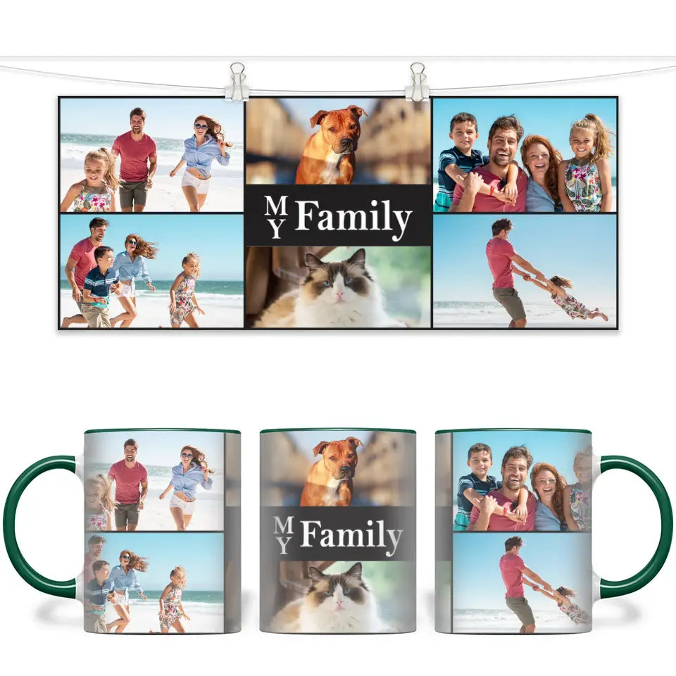 Personalised Family Photo Collage Mug - Custom Photo Gift - 11oz Ceramic - NZ Made