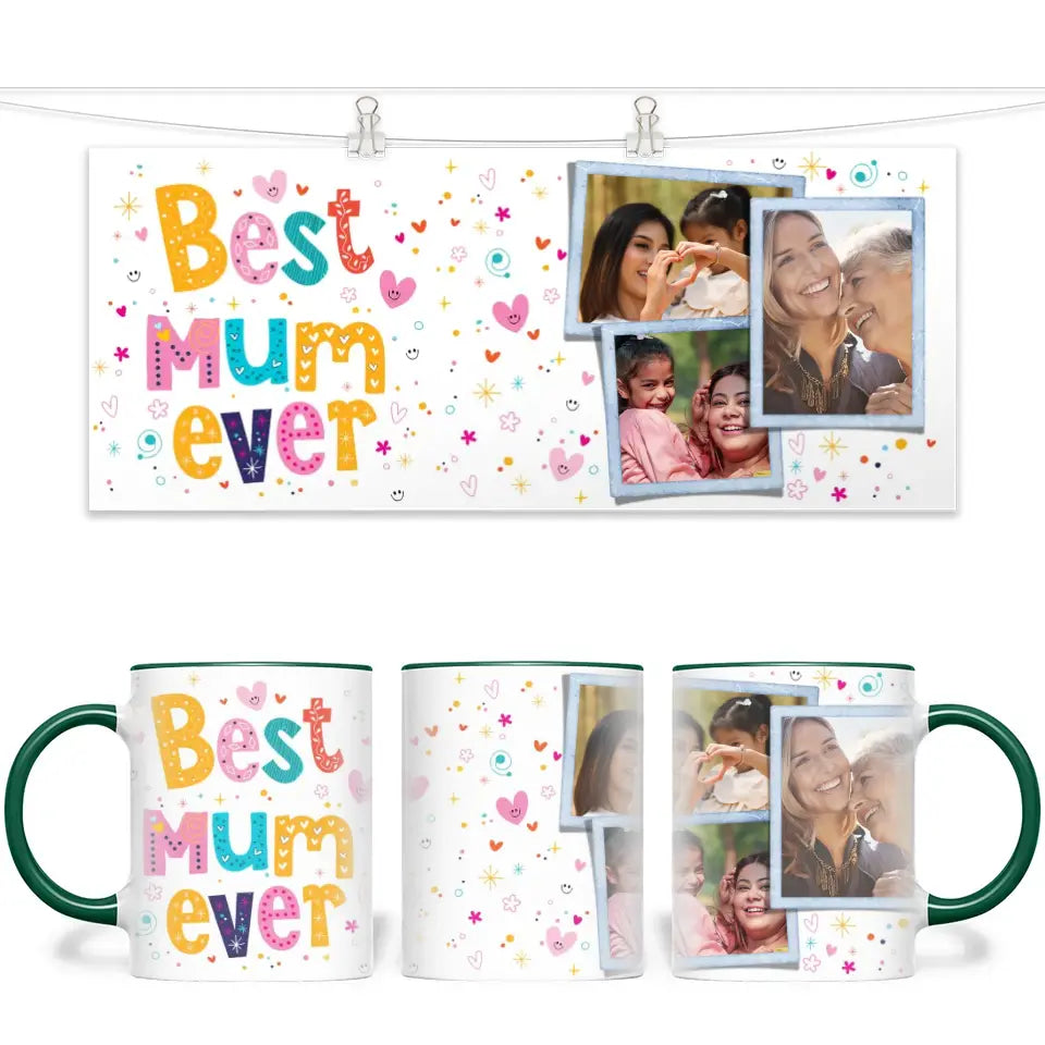 Personalised Best Mum Ever Photo Collage Mug - Custom Photo Gift for Mum - 11oz - NZ Made