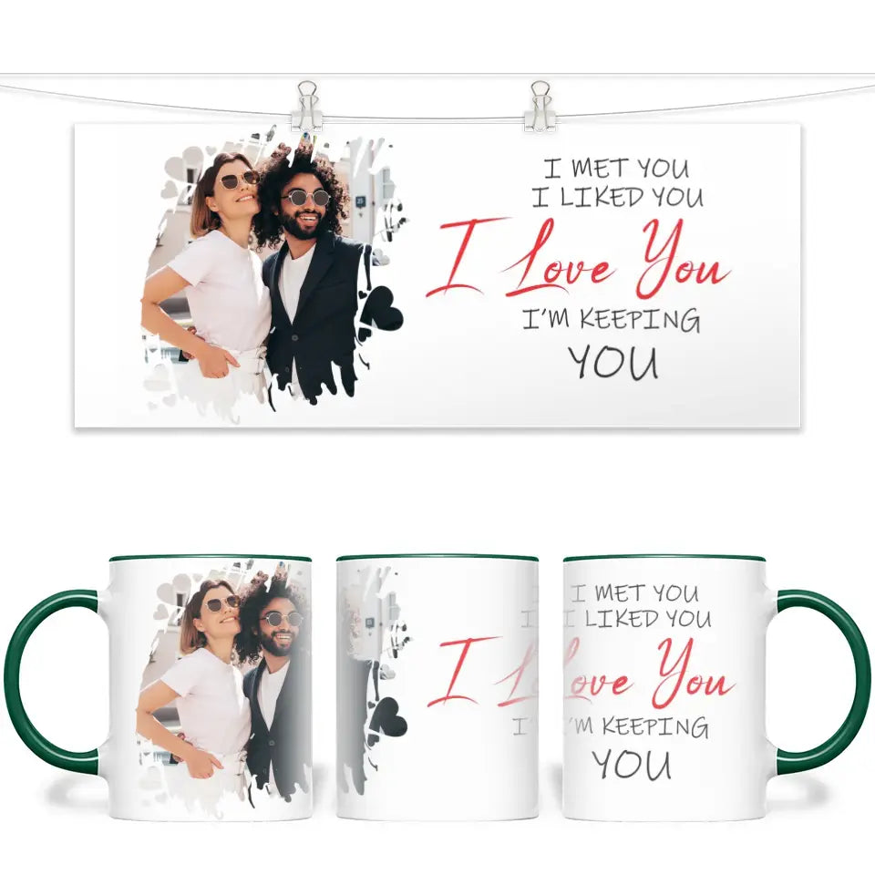 Personalised Couples Photo Mug - I Met You I Liked You I Love You - Romantic Custom Gift - 11oz Ceramic Mug - NZ Made