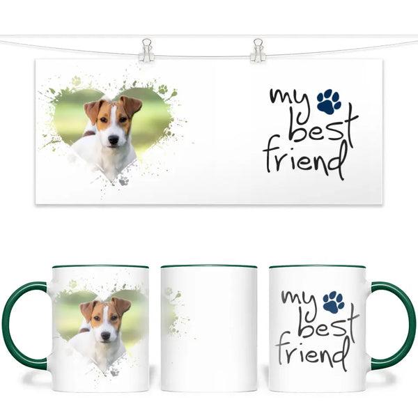 Personalised Dog Lovers Mug - Heart Frame Photo & My Best Friend Quote - Custom Pet Gift - 11oz Ceramic - NZ Made