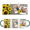Personalised Sunflower Photo Mug - Custom 2-Photo Upload - 11oz Ceramic Gift for Mum, Nana or Friends - NZ Made