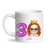 Personalised with Name & Custom Cartoon Face Birthday Mug – Kids Birthday Gift Cup with Balloon Age & Custom Character – Available in 11oz, 6oz & Enamel Options