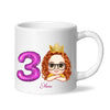 Personalised with Name & Custom Cartoon Face Birthday Mug – Kids Birthday Gift Cup with Balloon Age & Custom Character – Available in 11oz, 6oz & Enamel Options