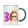 Personalised with Name & Custom Cartoon Face Birthday Mug – Kids Birthday Gift Cup with Balloon Age & Custom Character – Available in 11oz, 6oz & Enamel Options