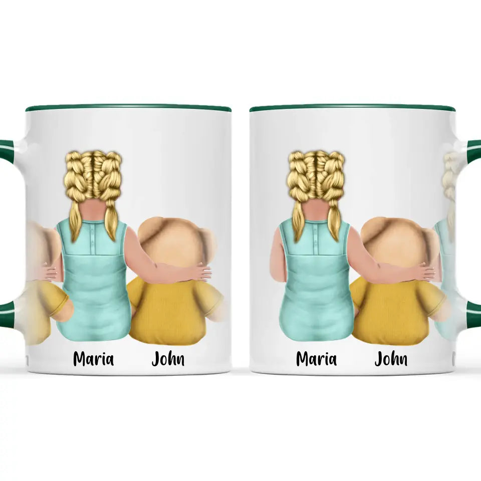 Personalised Child & Teddy Bear Mug – Customisable Character & Teddy