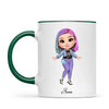 Personalised Girl Character Mug – Customisable Hair, Eyes, Outfit & Name