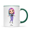 Personalised Girl Character Mug – Customisable Hair, Eyes, Outfit & Name