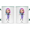 Personalised Girl Character Mug – Customisable Hair, Eyes, Outfit & Name