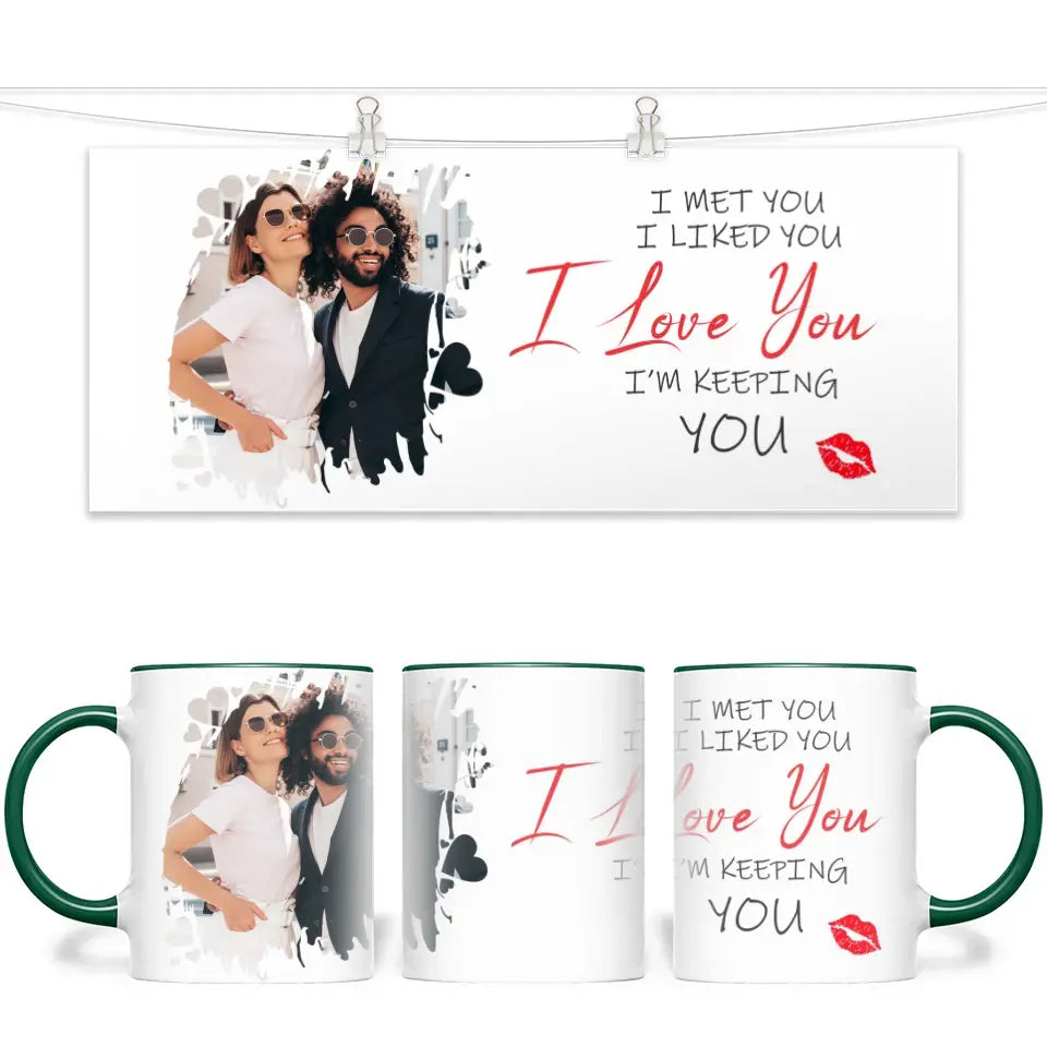 Personalised Couples Photo Mug - I Met You I Liked You I Love You - Romantic Custom Photo Gift - 11oz Ceramic - NZ Made