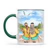 Personalised Best Friends Mug – Custom Two Girls by the Lake Design