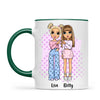 Personalised Best Friends Mug – Custom Cartoon Girls Coffee Cup Gift for Besties