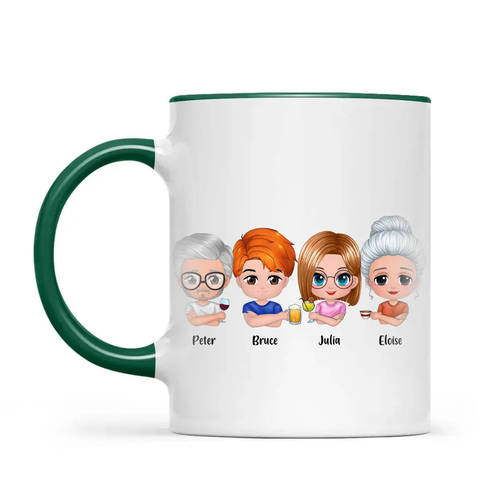 Personalised Family Mug – Cute Chibi Cartoon Style