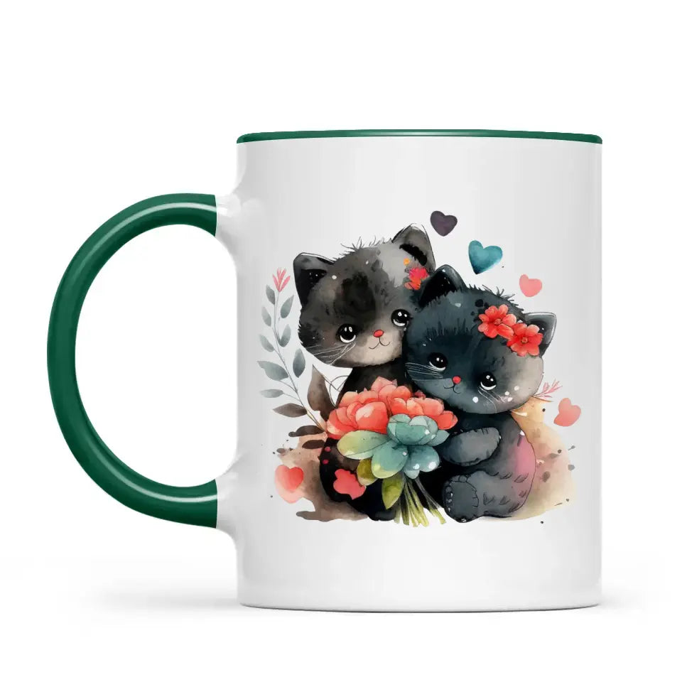 Cute Cat Mug with Funny Quote - Eat Sleep Meow Repeat - Adorable Kitten Illustration Coffee Cup for Cat Lovers, Gifts, and Daily Use