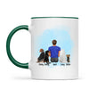 Personalised Pet Lover Mug for Men - Custom Name & Design - Man with Cats & Dogs - Fully Customisable - 11oz Ceramic Mug - NZ Made