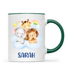 Personalised Safari Animals Mug - Custom Name Kids Cup - Cute Jungle Friends Theme - Ceramic or Enamel - 11oz, 6oz, or Camping Mug - NZ Made