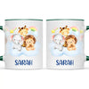 Personalised Safari Animals Mug - Custom Name Kids Cup - Cute Jungle Friends Theme - Ceramic or Enamel - 11oz, 6oz, or Camping Mug - NZ Made