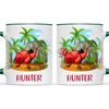 Personalised T-Rex Dinosaur Mug - Custom Name Kids Cup - Prehistoric Jungle Theme - Ceramic or Enamel - 11oz, 6oz, or Camping Mug - NZ Made