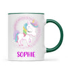Personalised Unicorn Mug - Custom Name Kids Cup - Magical Rainbow Unicorn Theme - Ceramic or Enamel - 11oz, 6oz, or Camping Mug - NZ Made