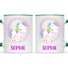 Personalised Unicorn Mug - Custom Name Kids Cup - Magical Rainbow Unicorn Theme - Ceramic or Enamel - 11oz, 6oz, or Camping Mug - NZ Made